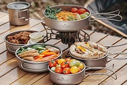 Titanium Camping Cookware Set Titanium Camping Cookware Set