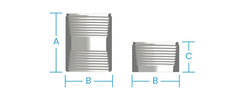 Titanium coupling dimensions