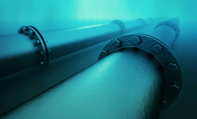 Flanschverbindung einer Tiefsee-Pipeline (Nordsee-Ölfeld)