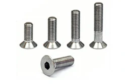 M6 titanium hex socket flat head screws, DIN 7991