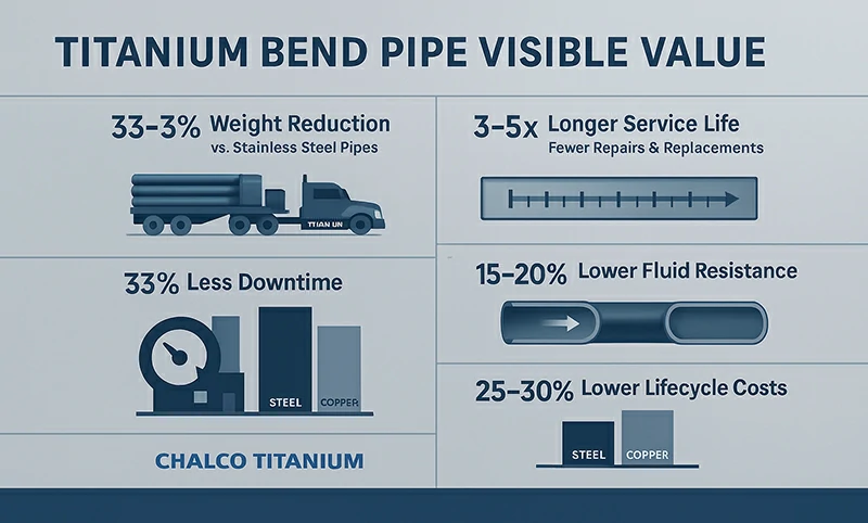 المزايا الأساسية لأنابيب ثني التيتانيوم