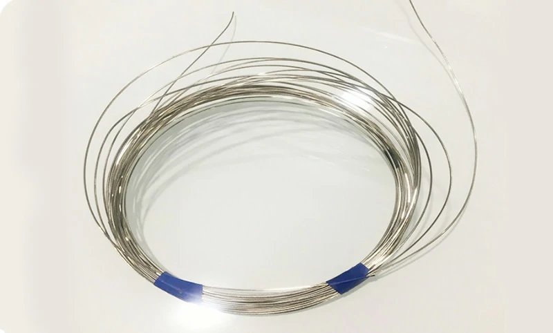 Coiled platinized titanium anode wire showing wire