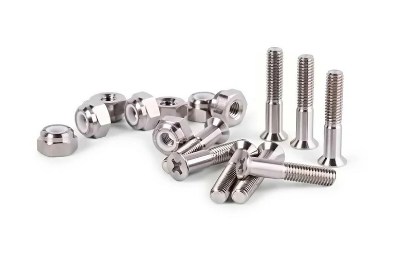 Stainless steel screws and lock nuts