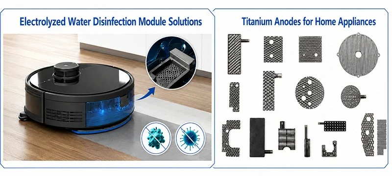 Electrolyzed water module solutions with titanium electrodes for home appliances