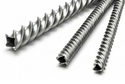 Straight titanium spiral grooved tube