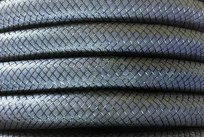 Close-up of the acid-resistant braided protective sleeve of a linear anode