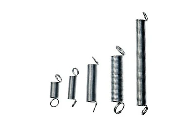 Titanium extension spring with custom hook ends for industrial applications