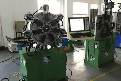 CNC spring coiling machine operating