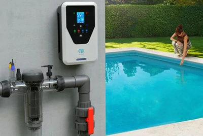 Swimming pool saltwater electrolysis disinfection