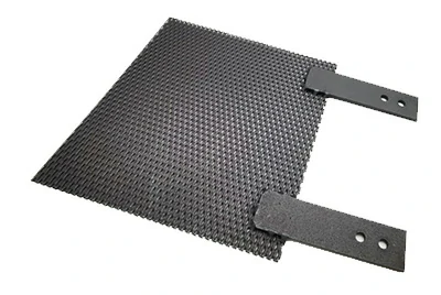 Custom titanium mesh electrode with tabs
