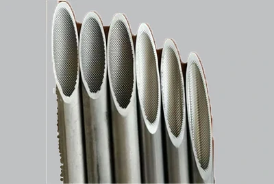 internally grooved tubes with two ridge patterns